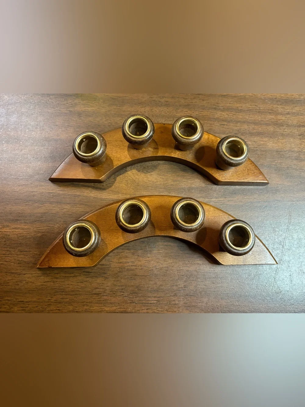 Wooden Five-Holder Candle Arch - Brown